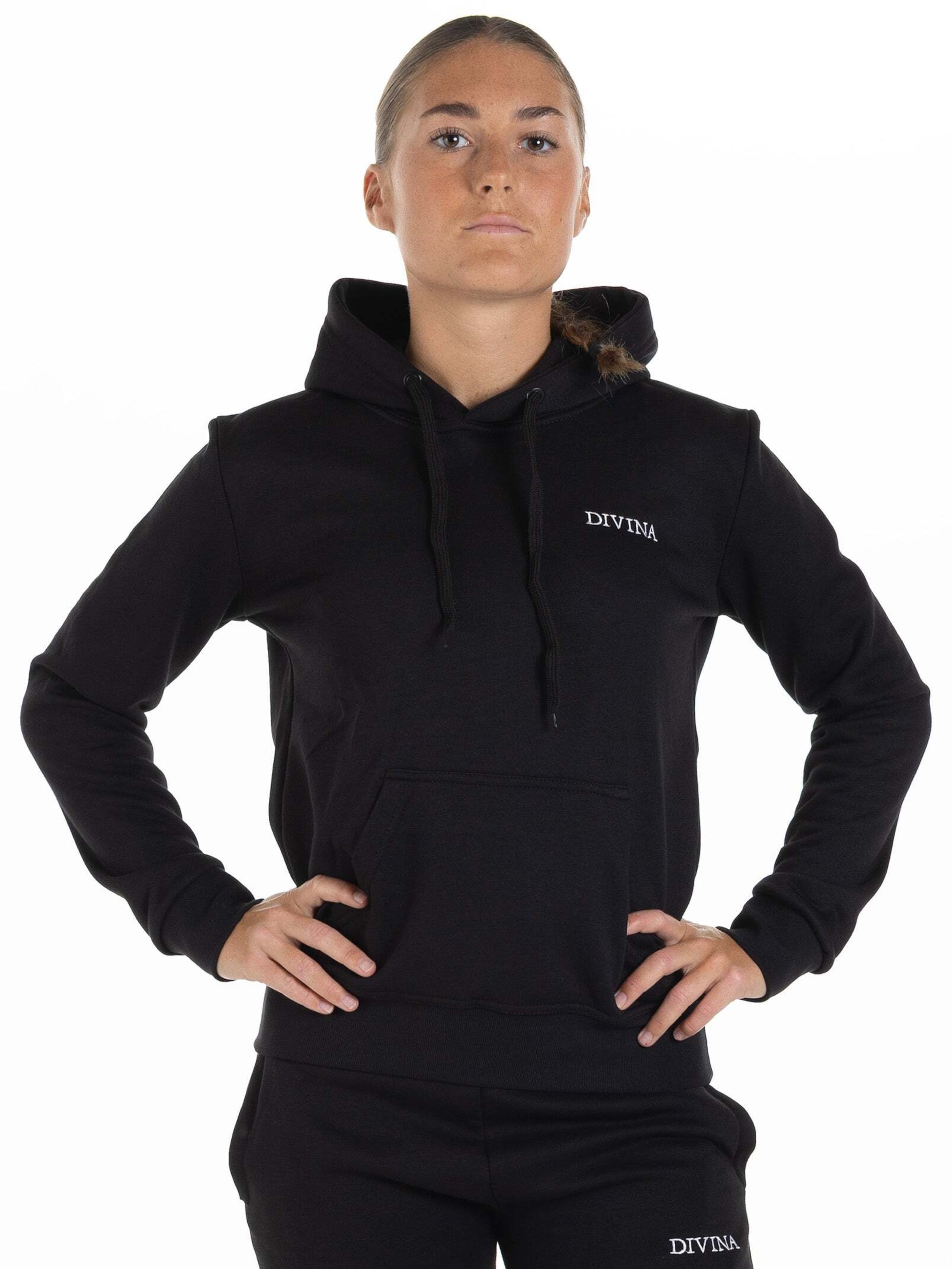 Divina Sweatshirt 'Comfy' in Zwart: voorkant