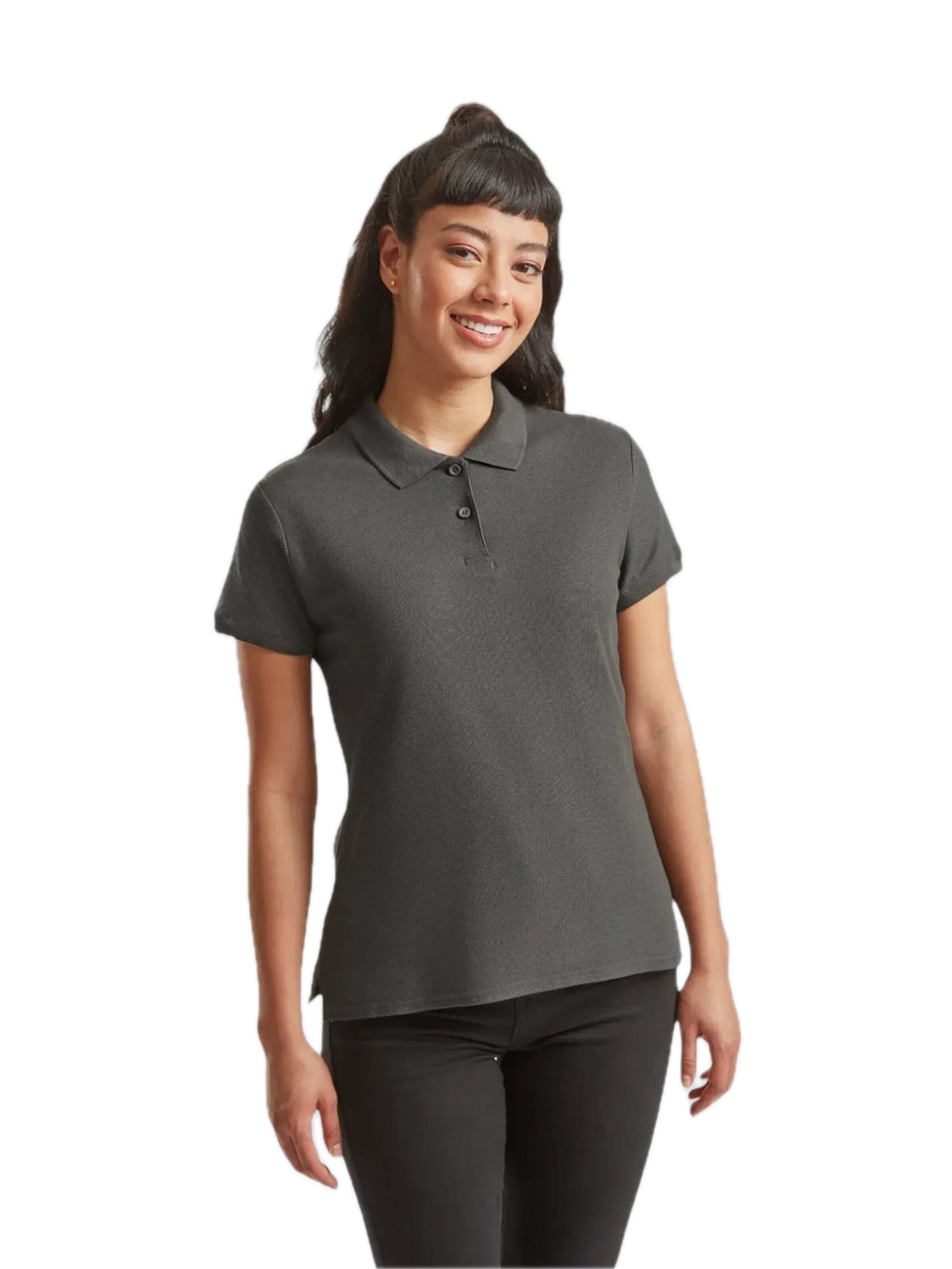 Maglietta 'Womens premium short sleeve polo' di FRUIT OF THE LOOM in grigio