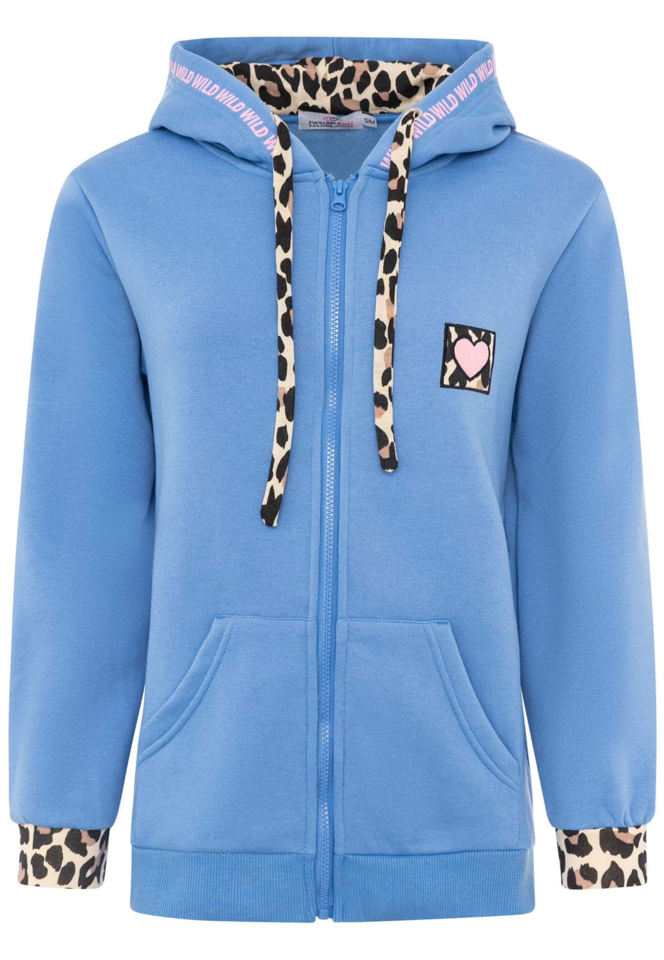 Zwillingsherz Sports sweat jacket in Blue: front