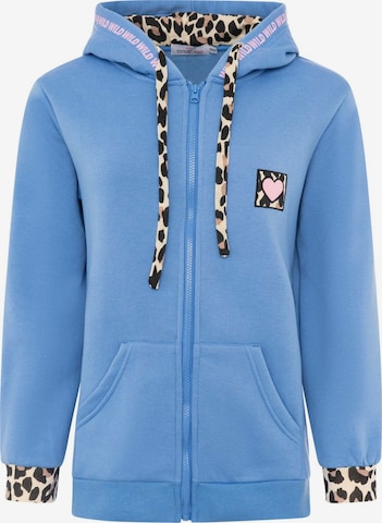 Zwillingsherz Sports sweat jacket in Blue: front