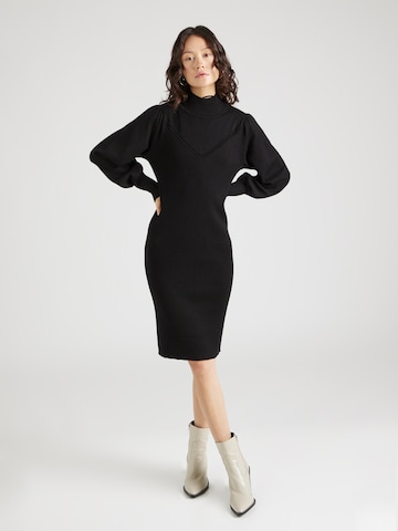 Freequent Stickad klänning 'TORFI' i svart: framsida