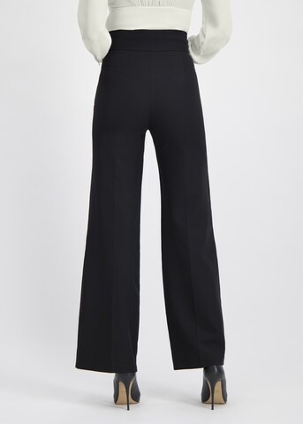 Nicowa Wide leg Broek 'Coreana' in Zwart