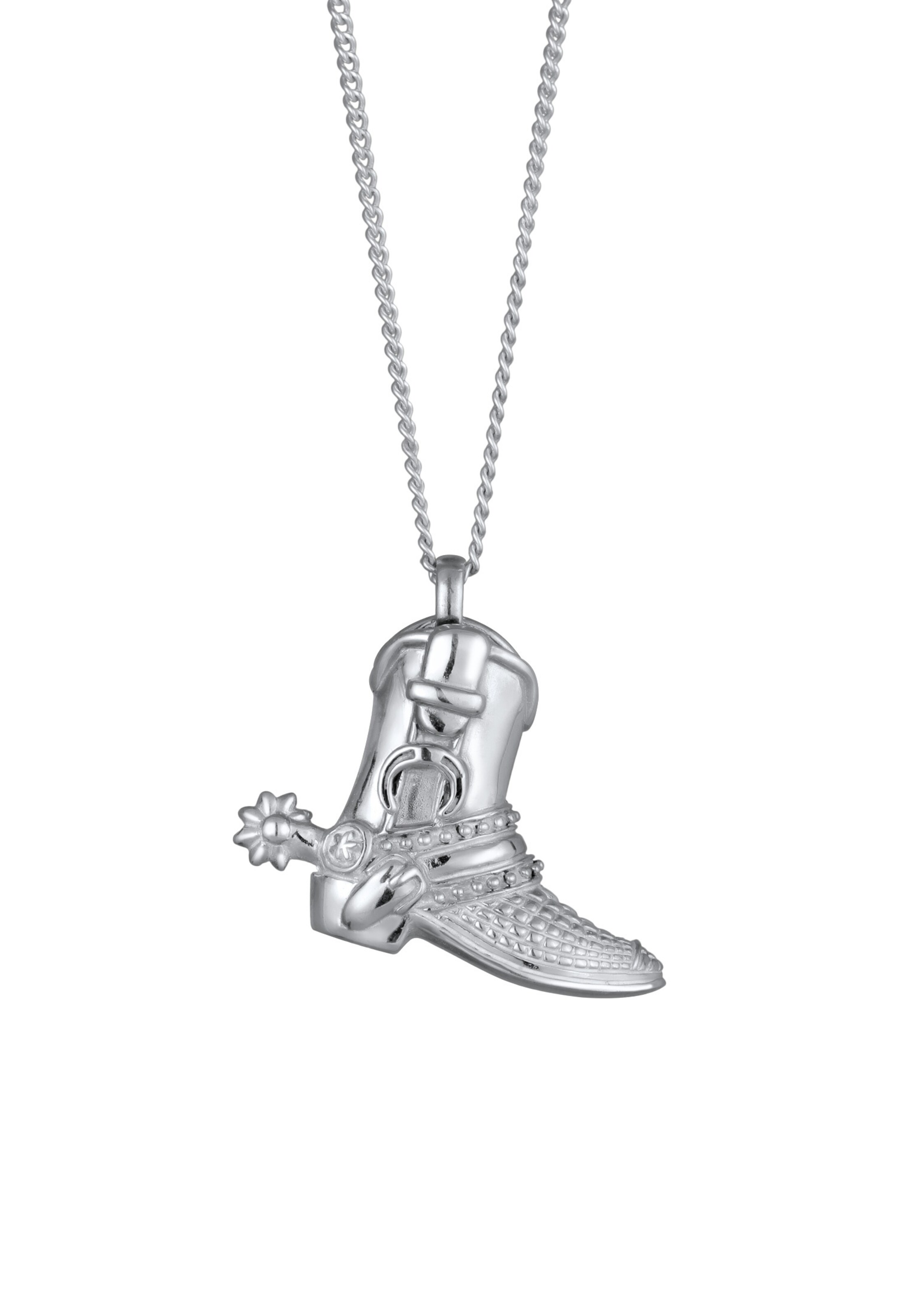 Chaîne 'Cowboy Stiefel' KUZZOI en argent : devant
