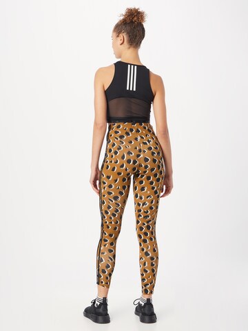 Skinny Pantaloni sportivi 'Essentials 3-Stripes Animal Print' di ADIDAS SPORTSWEAR in marrone