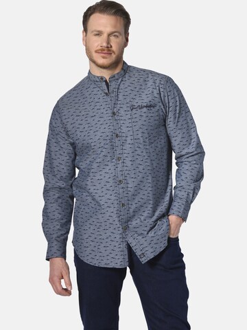 Jan Vanderstorm Comfort fit Button Up Shirt 'Leifbjorn' in Blue: front