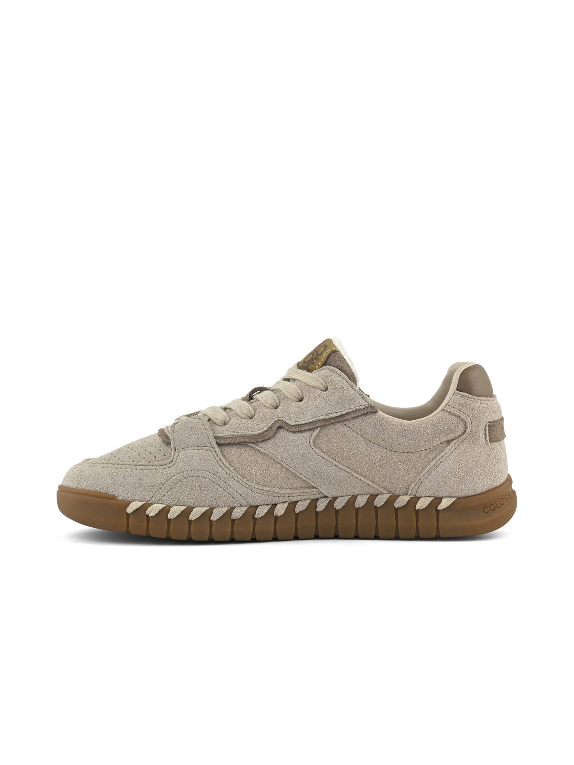 COLORS OF CALIFORNIA - Sapatilhas slip-on ' Cow suede sneaker ' em bege: lateral