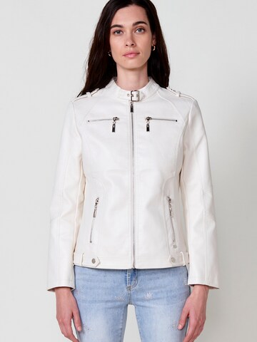 Veste mi-saison KOROSHI en blanc : devant