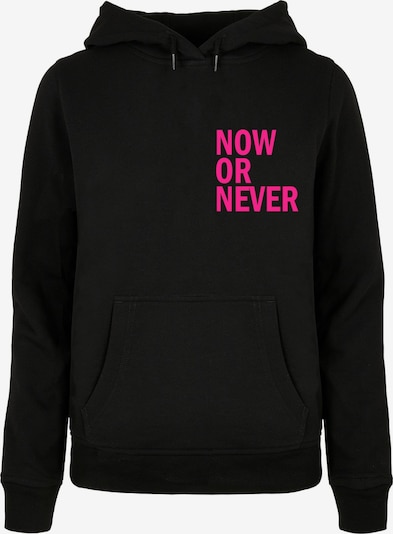 Merchcode Sweater majica 'Now Or Never' u roza / crna, Pregled proizvoda