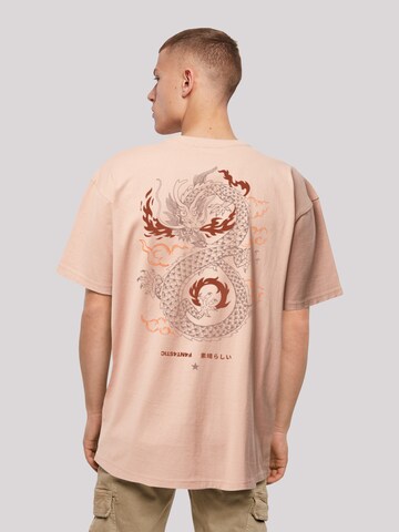 T-Shirt 'Japanese And Dragon Fire' F4NT4STIC en orange : devant