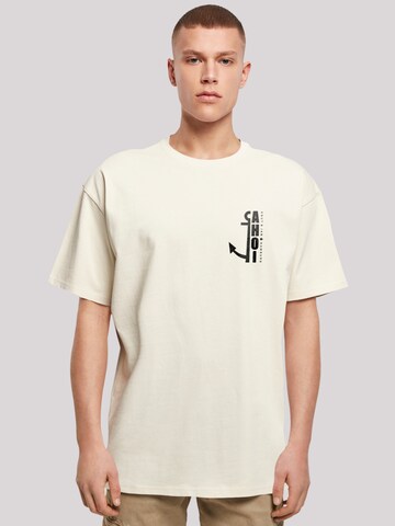 T-Shirt 'Ahoi Anker Knut & Jan Hamburg' F4NT4STIC en beige : devant