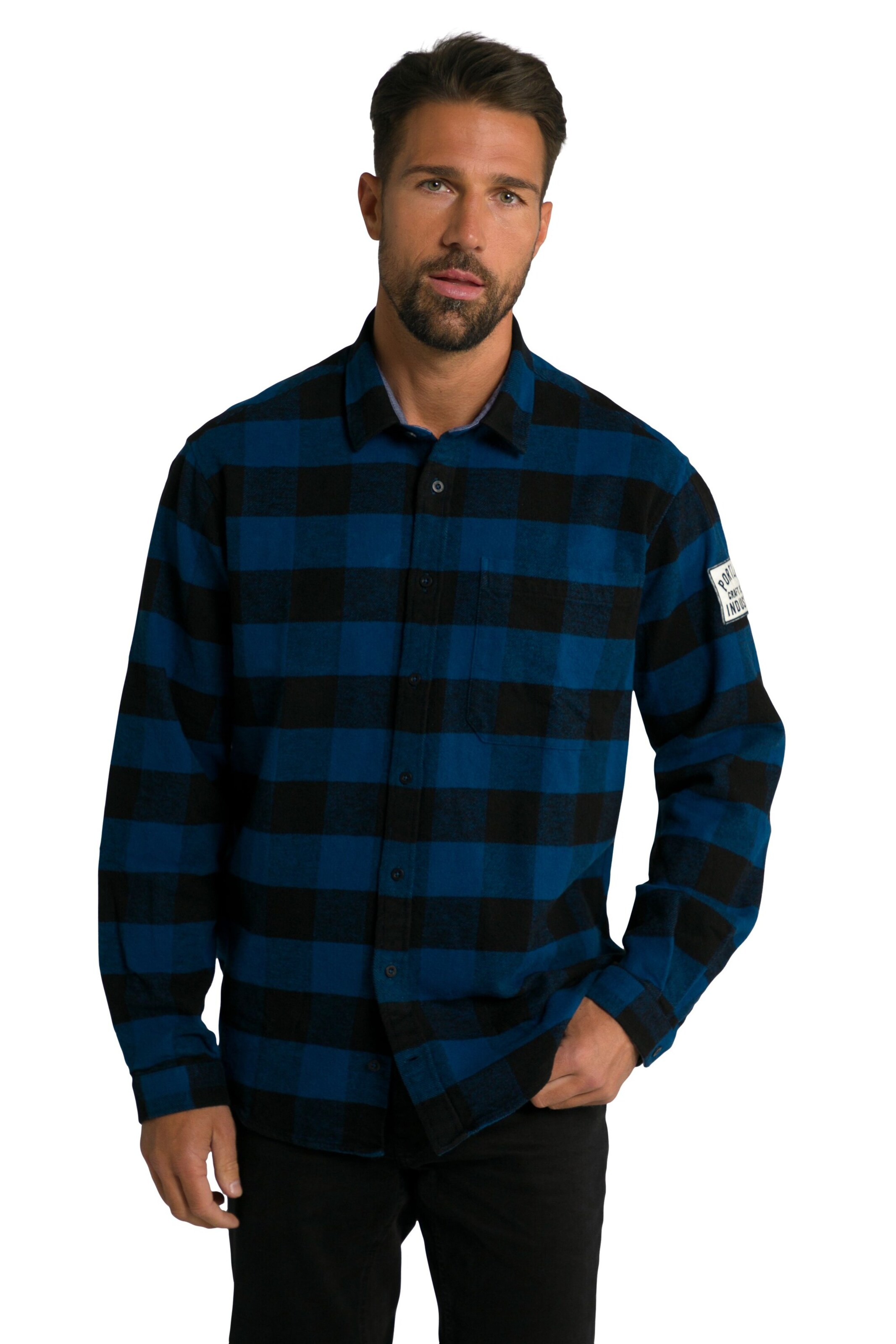 JP1880 Regular fit Button Up Shirt in Blue: front