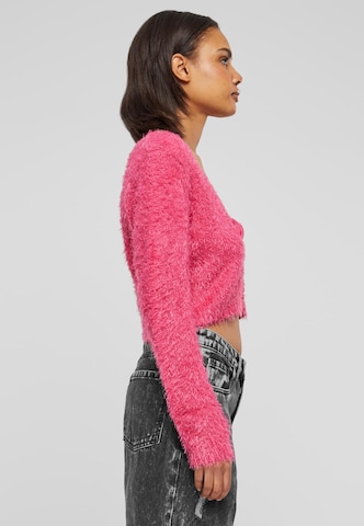 Urban Classics Knit Cardigan in Pink