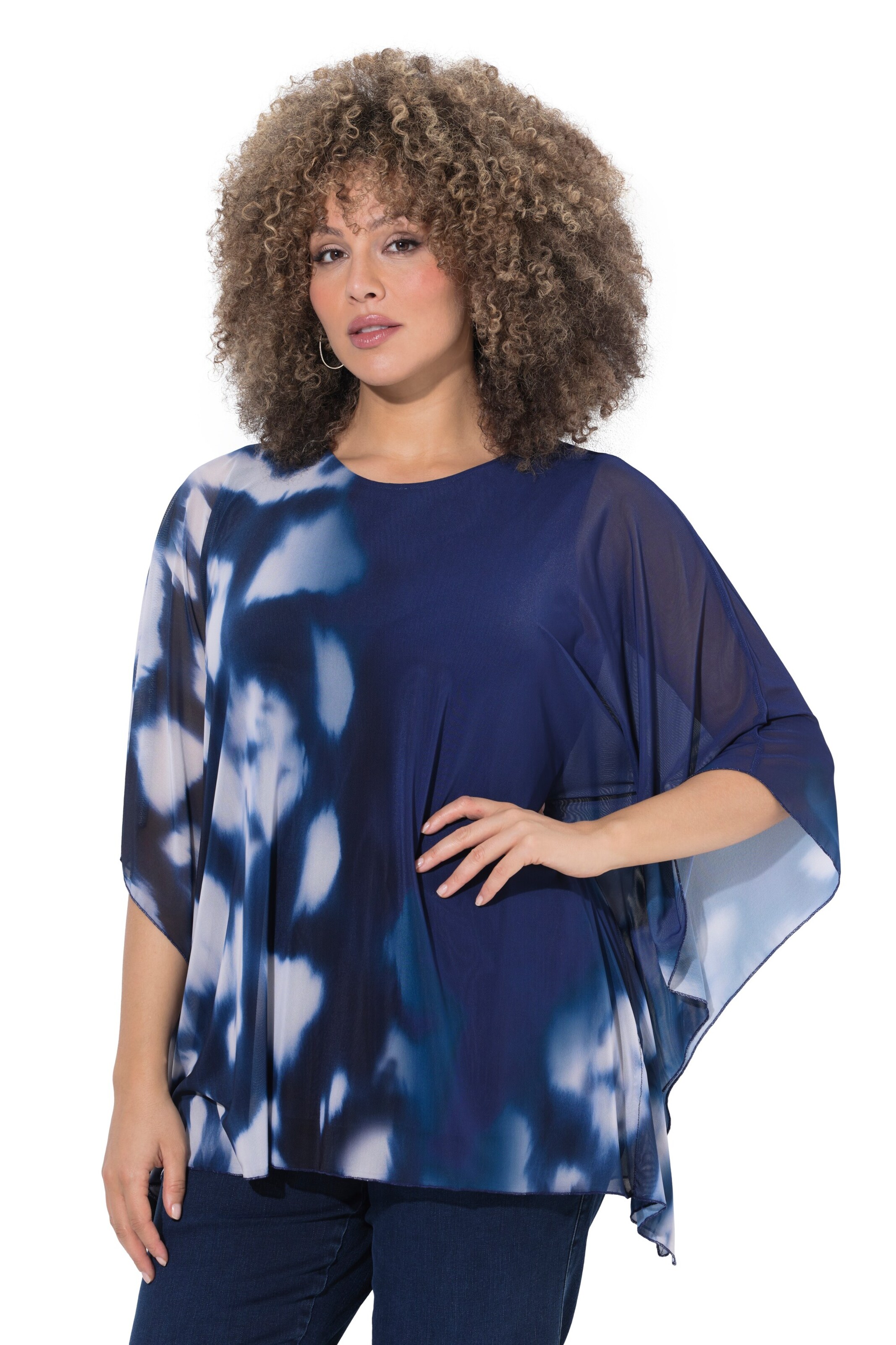 Ulla Popken Blouse in Blauw: voorkant