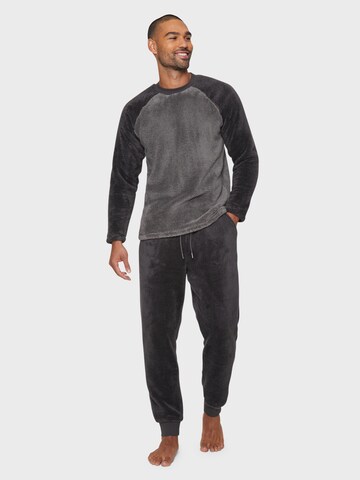 Threadbare Long Pajamas 'Cube' in Grey: front