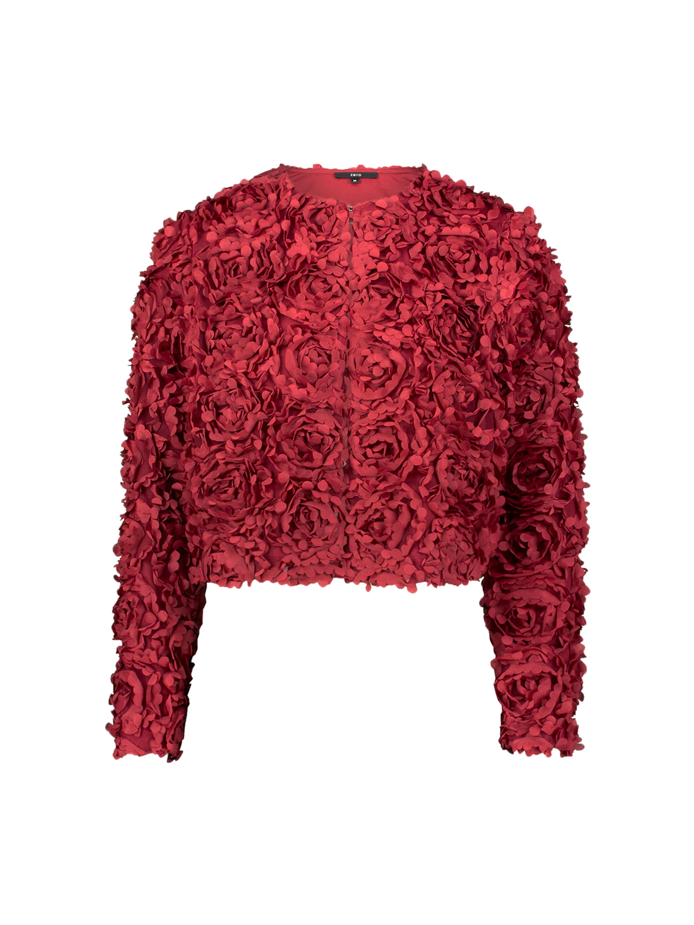 zero Bolerojacke mit 3D Blumen in Rot: Vorderseite