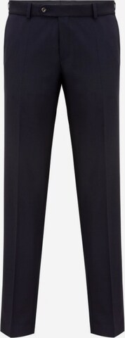 CARL GROSS Regular Pleat-Front Pants in Blue: front