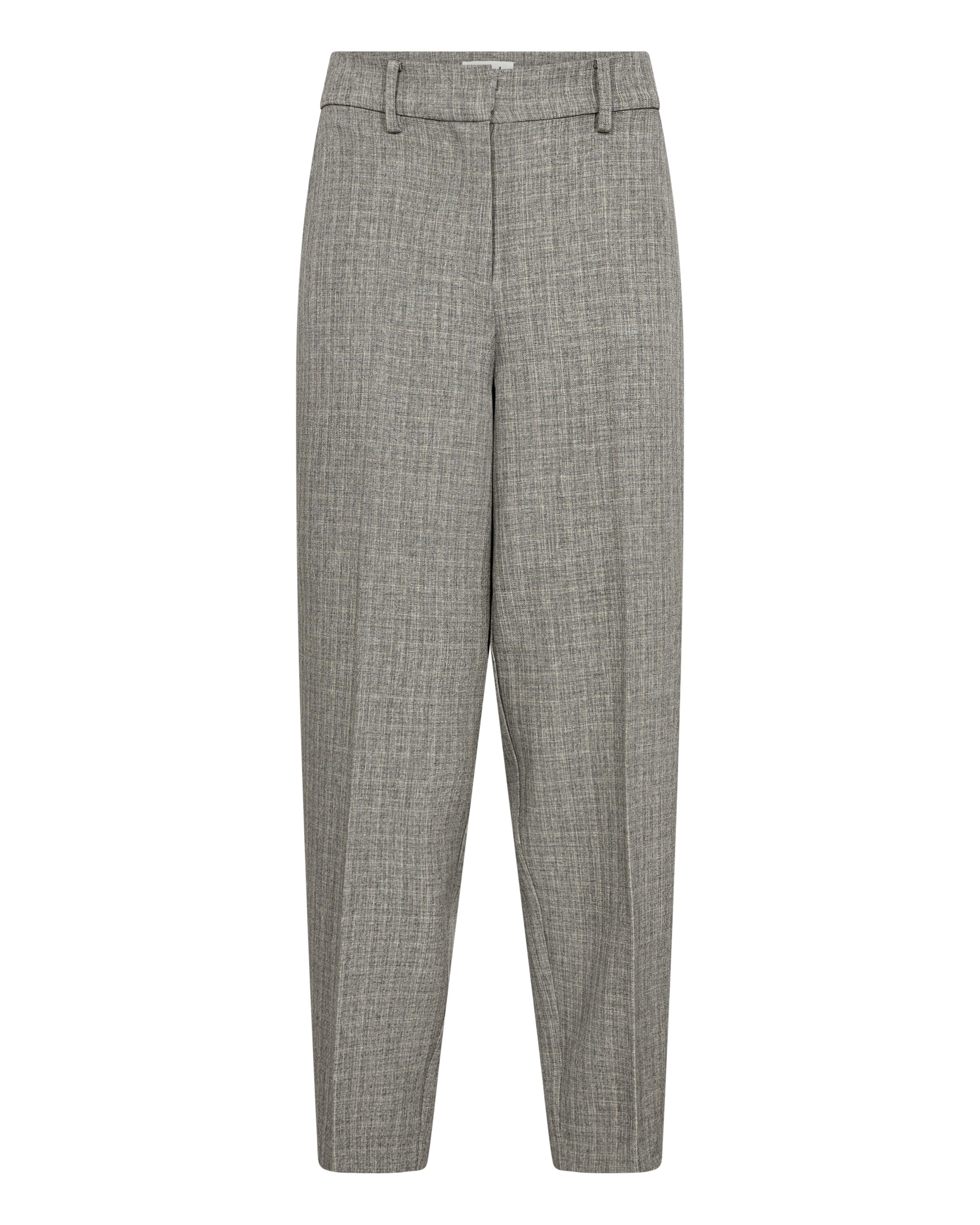 SOAKED IN LUXURY Slim fit Trousers with creases in Grey: front
