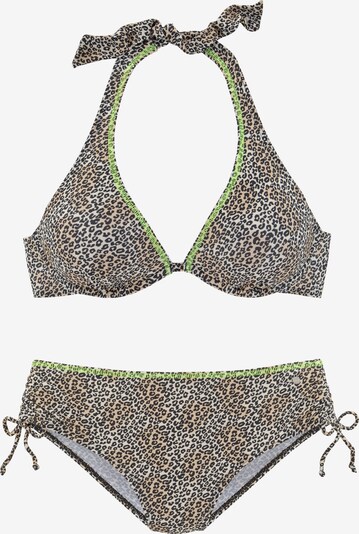 BUFFALO Bikini en beige / citron vert / noir, Vue avec produit