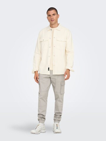 Only & Sons Regular fit Button Up Shirt 'Tron' in White