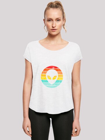 T-shirt 'Alien Retro Sonnenuntergang' F4NT4STIC en blanc : devant