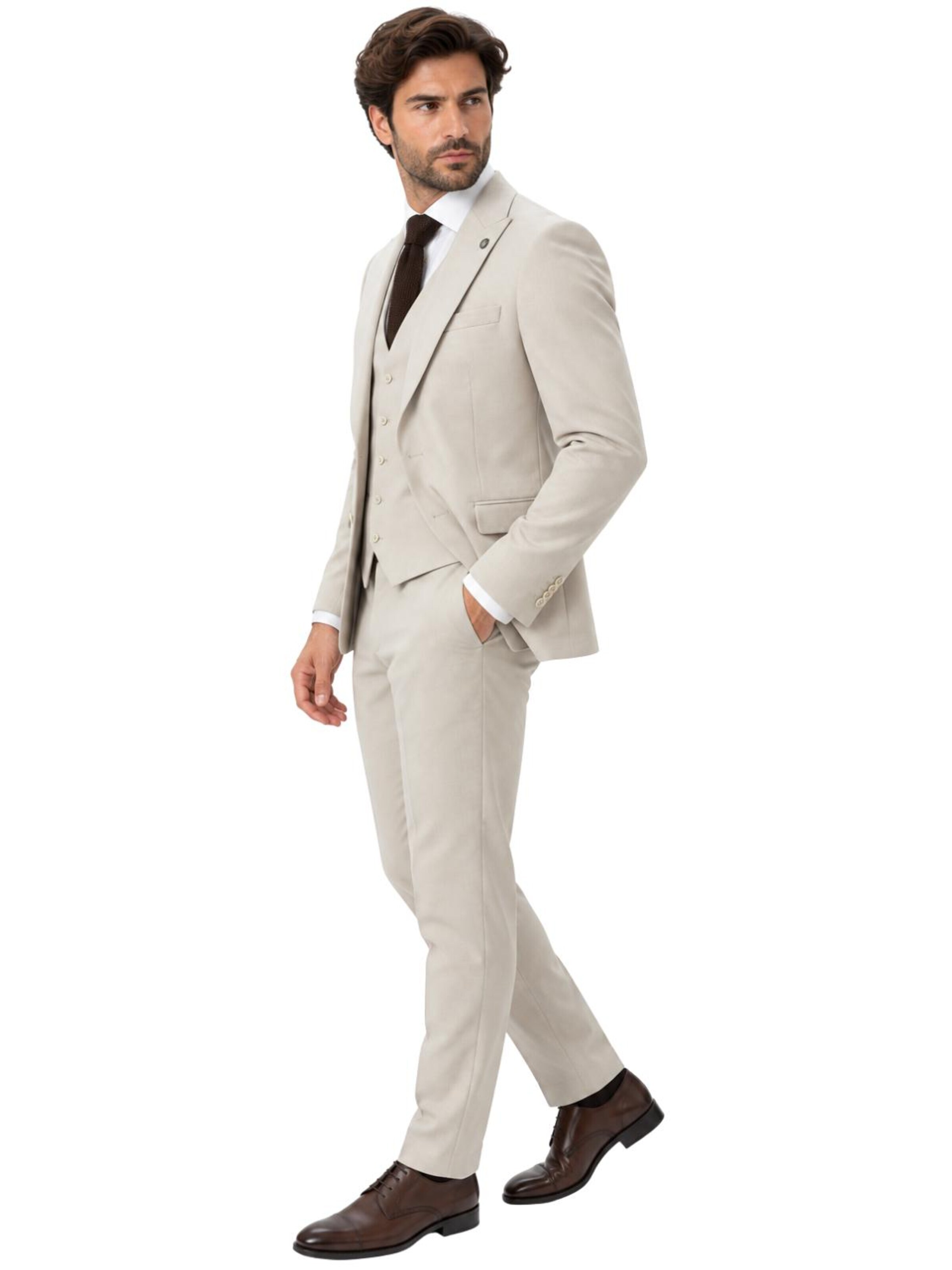Guild Slim fit Suit 'Slim fit Business Anzug' in Beige
