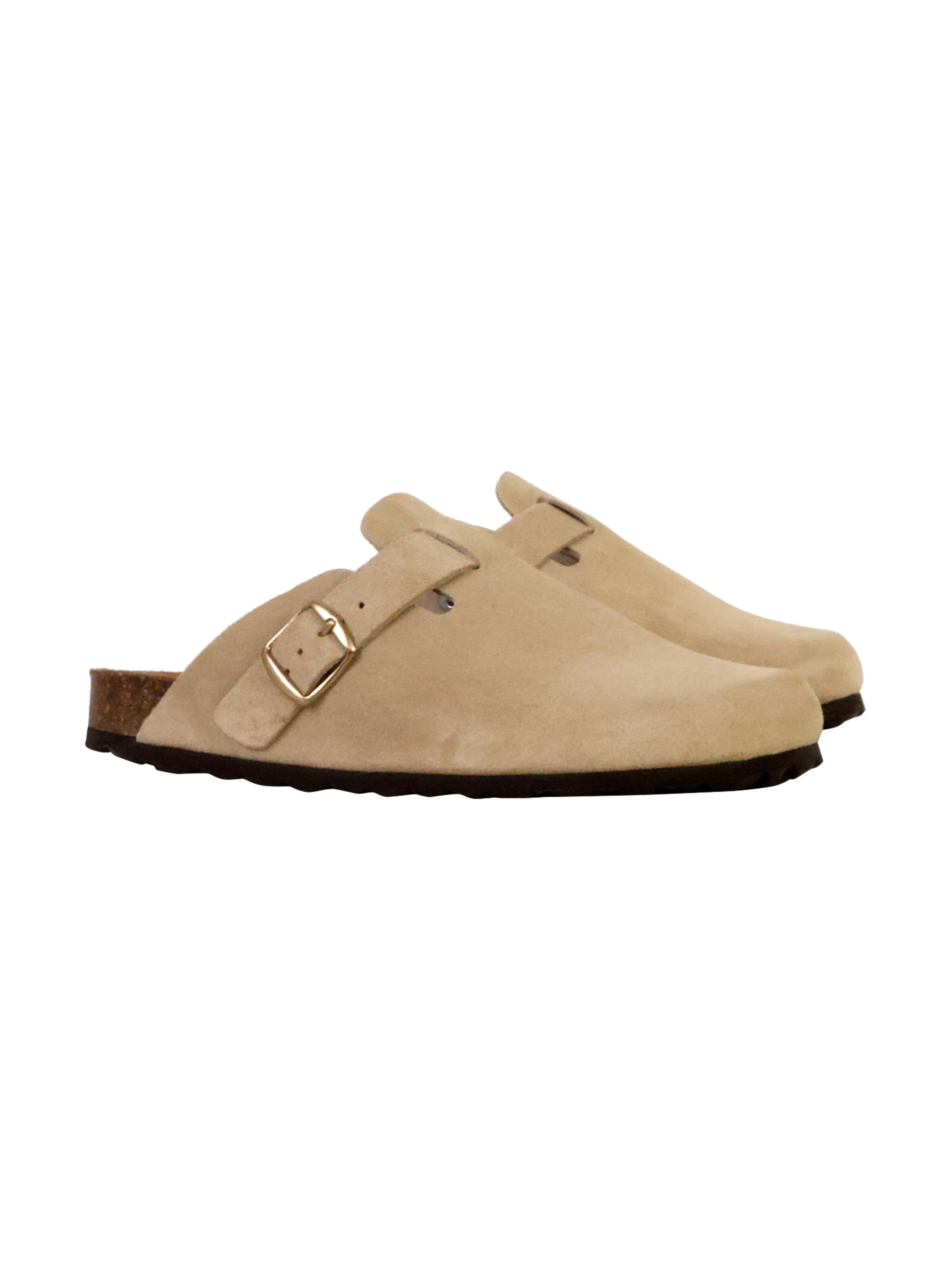 The Divine Factory Muiltjes 'Boreal-Lederpantoletten' in Beige