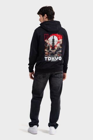 Oldskull Sweatshirt 'Tokyo Skyline Manga Graphic' in Black
