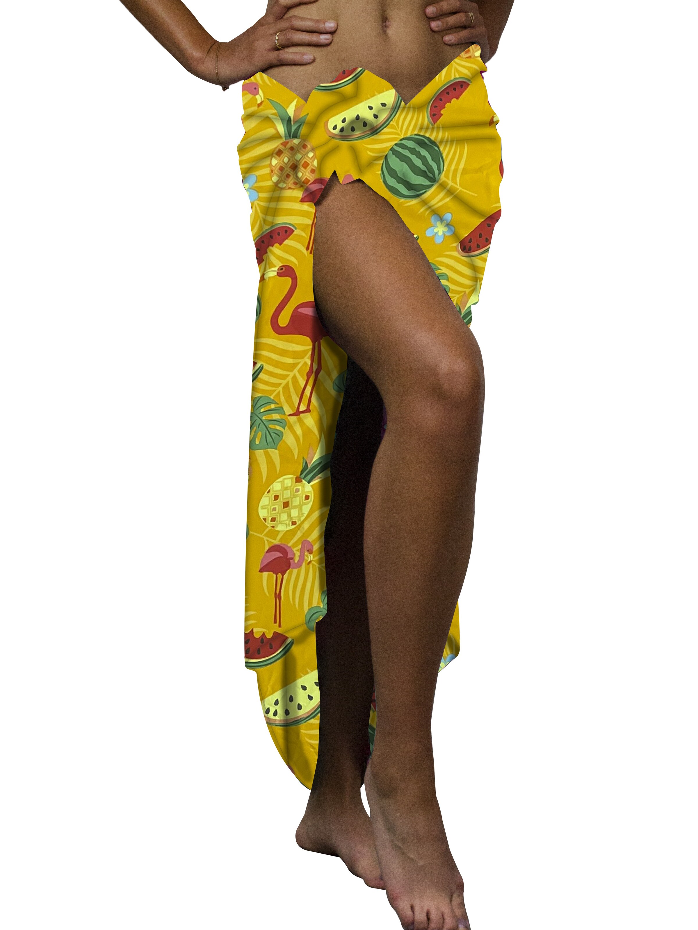 King Kameha Wrap 'Flamingo Melon' in Yellow