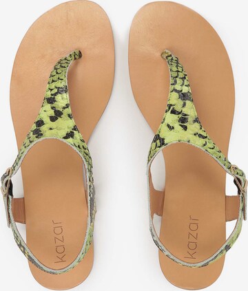 Kazar T-bar sandals in Green