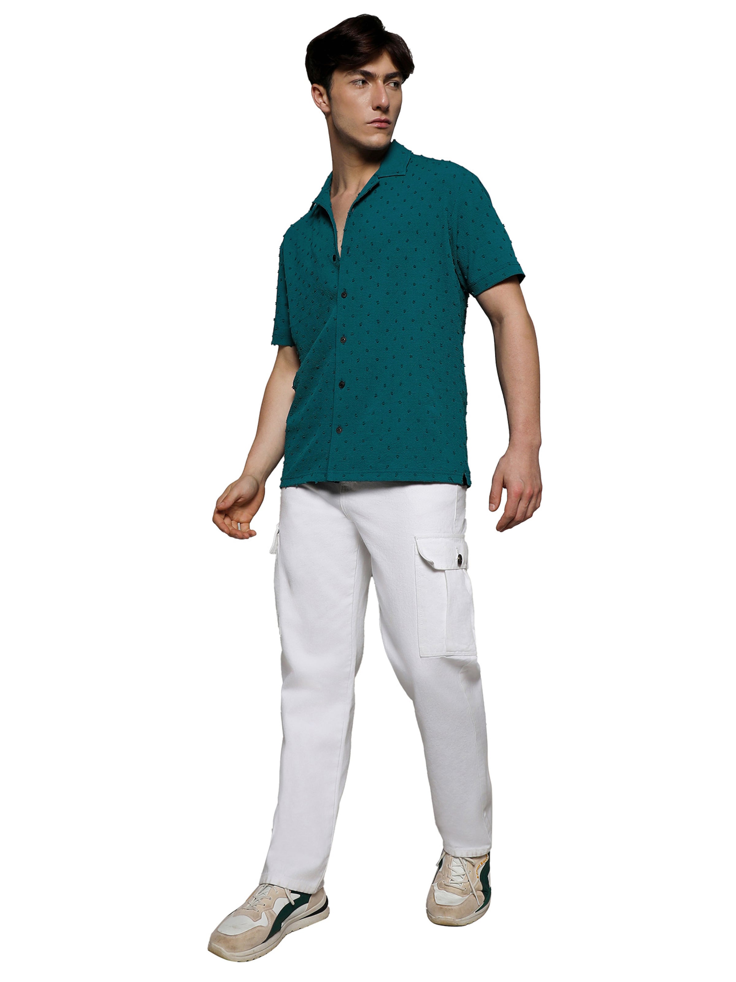 Campus Sutra Regular fit Overhemd 'Graham' in Groen