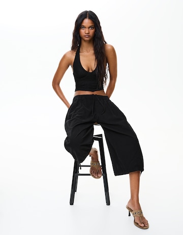 Baggy Pantalon Bershka en noir : devant