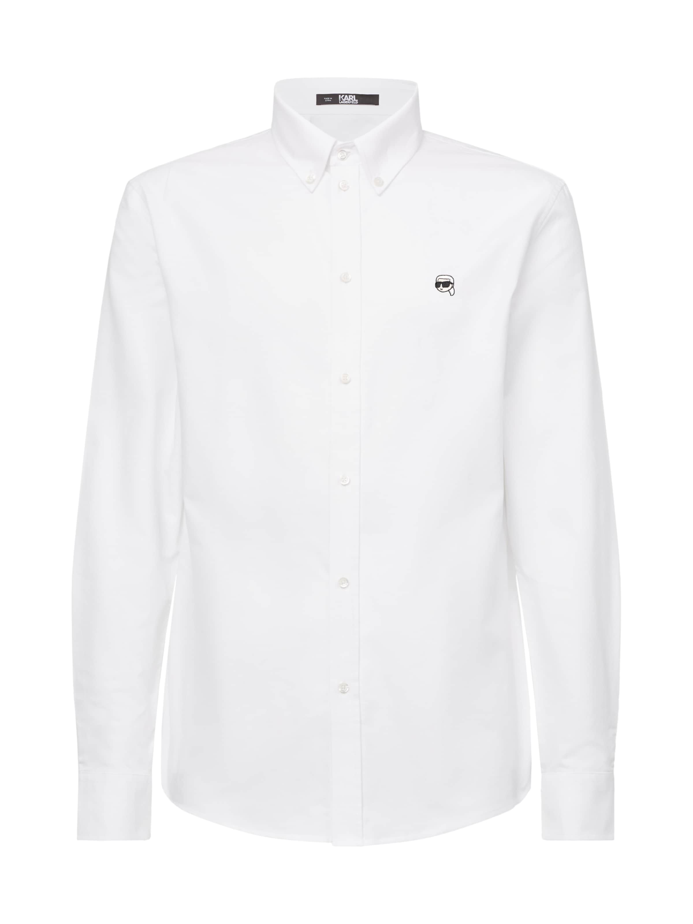 Karl Lagerfeld Regular fit Πουκάμισο 'Ikonik 2.0' σε λευκό: μπροστά