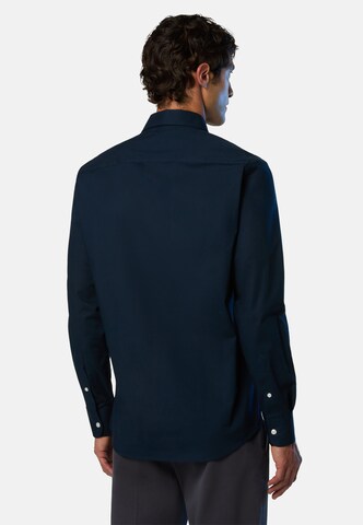 North Sails Comfort fit Button Up Shirt 'Stretch-Popeline' in Blue