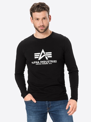 Coupe regular T-Shirt ALPHA INDUSTRIES en noir : devant