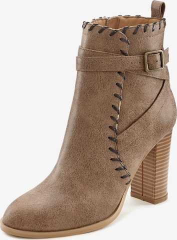 LASCANA Ankle Boots in Brown: front