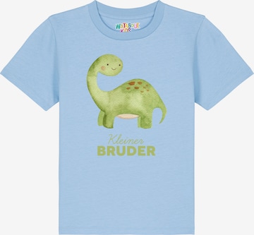 watabout.kids T-Shirt 'Dinosaurier 04 Kleiner Bruder' in Blau: Vorderseite
