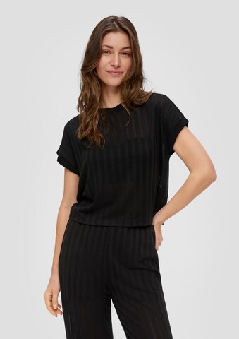 Pull-over QS en noir : devant