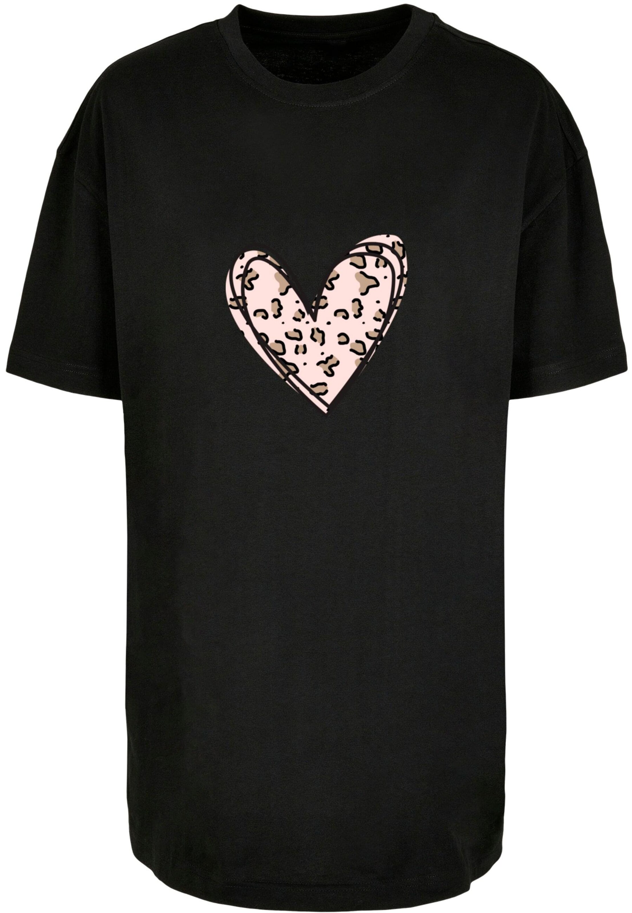 T-shirt 'Valentines Day - Leopard Heart' Merchcode en noir : devant