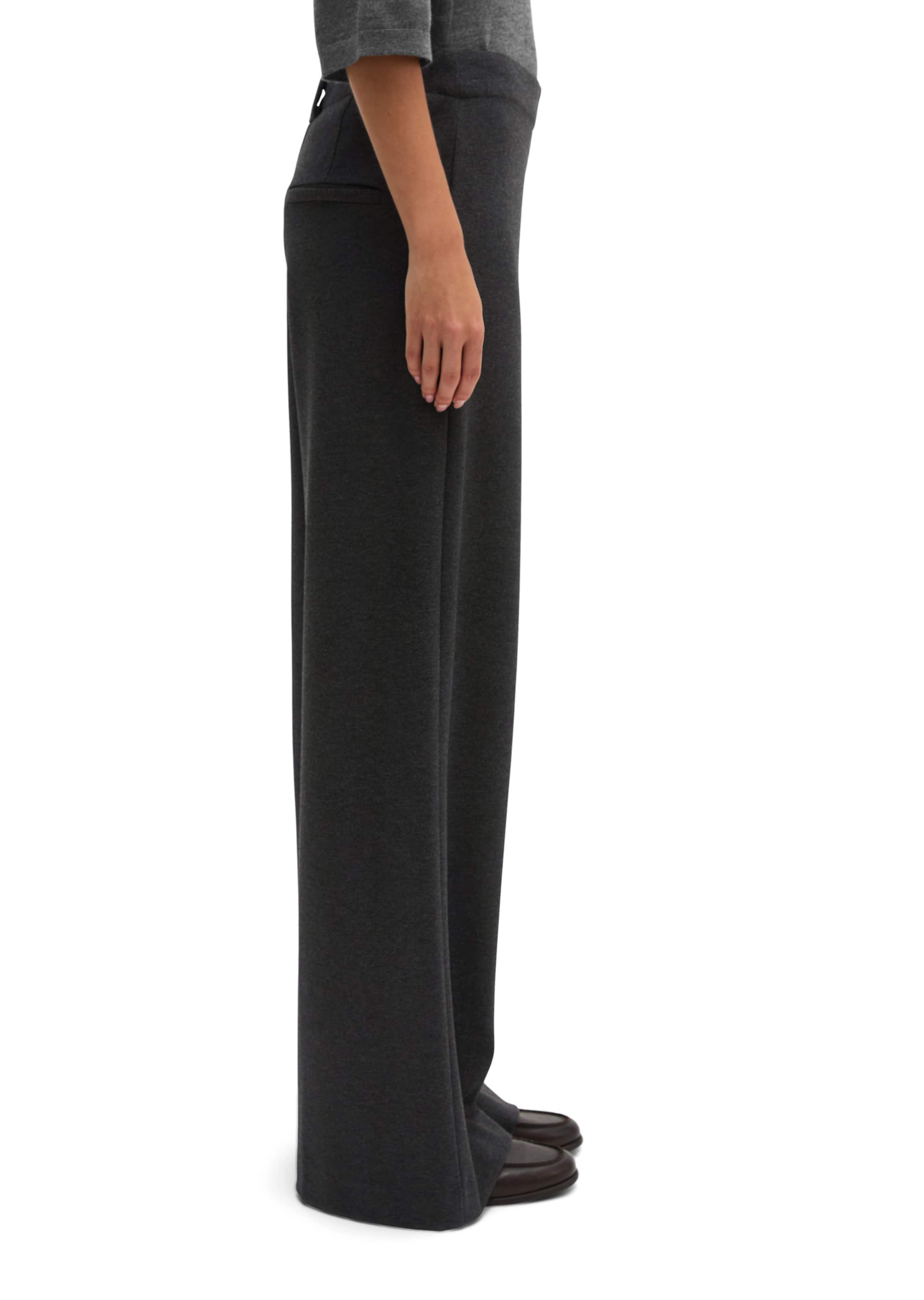 Marc O'Polo Wide leg Broek 'Model Margo' in Grijs