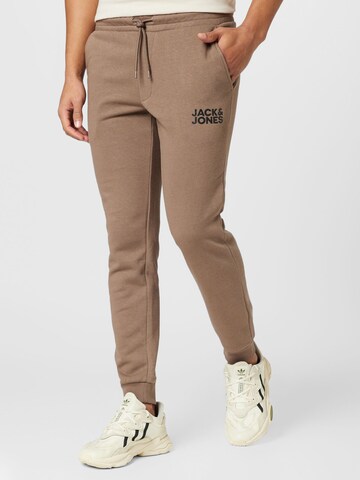 Effilé Pantalon 'GORDON' JACK & JONES en marron : devant