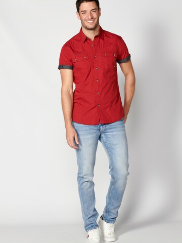 KOROSHI Slim Fit Hemd in Rot