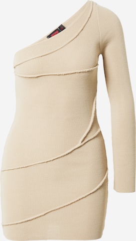 Misspap - Vestido de punto en beige: frente