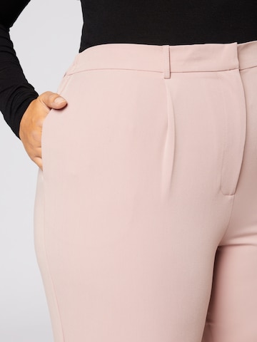 Guido Maria Kretschmer Curvy Tapered Pleat-front trousers 'Pearl' in Pink