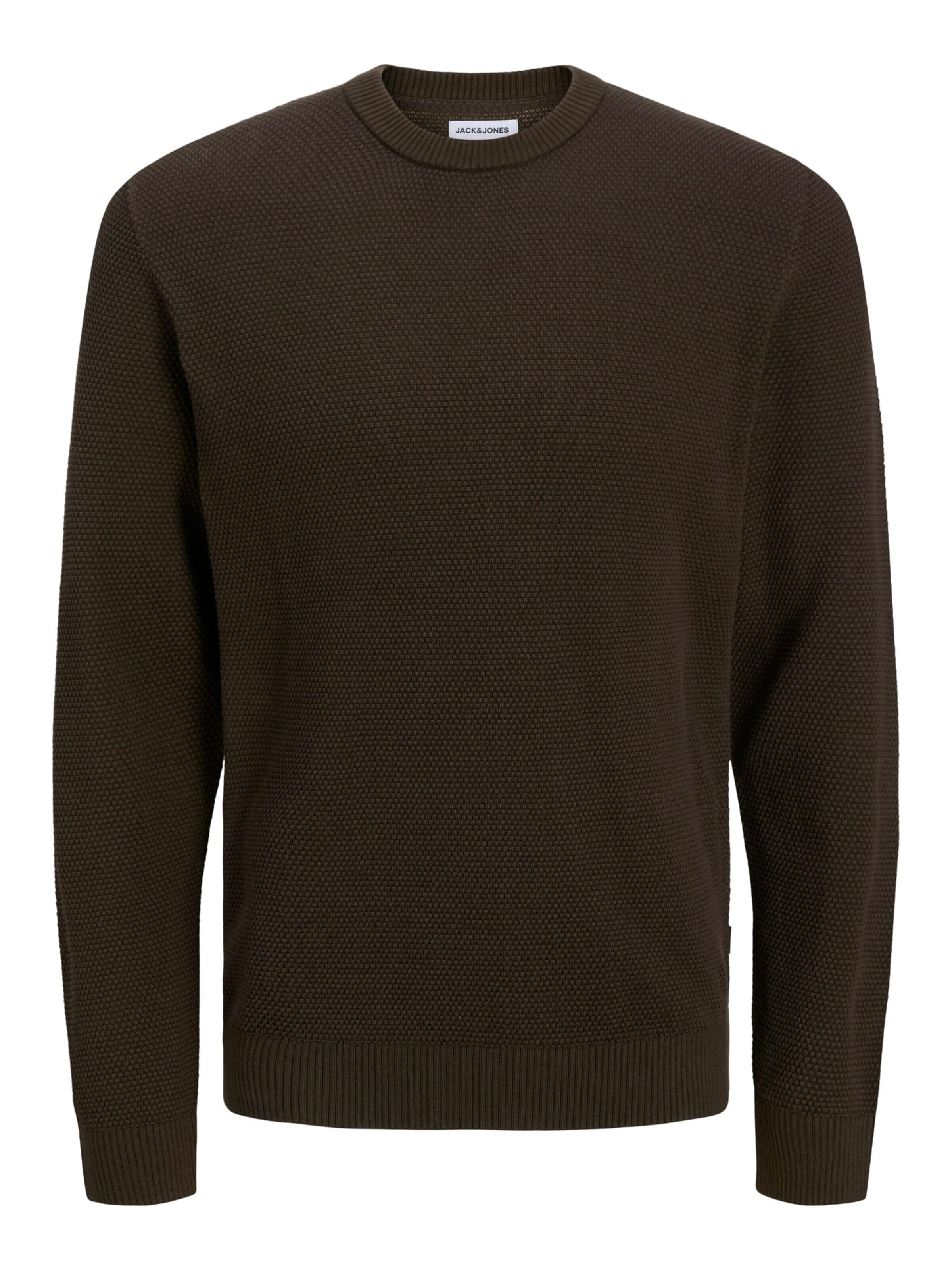 JACK & JONES Sweater 'Globe' in Brown: front