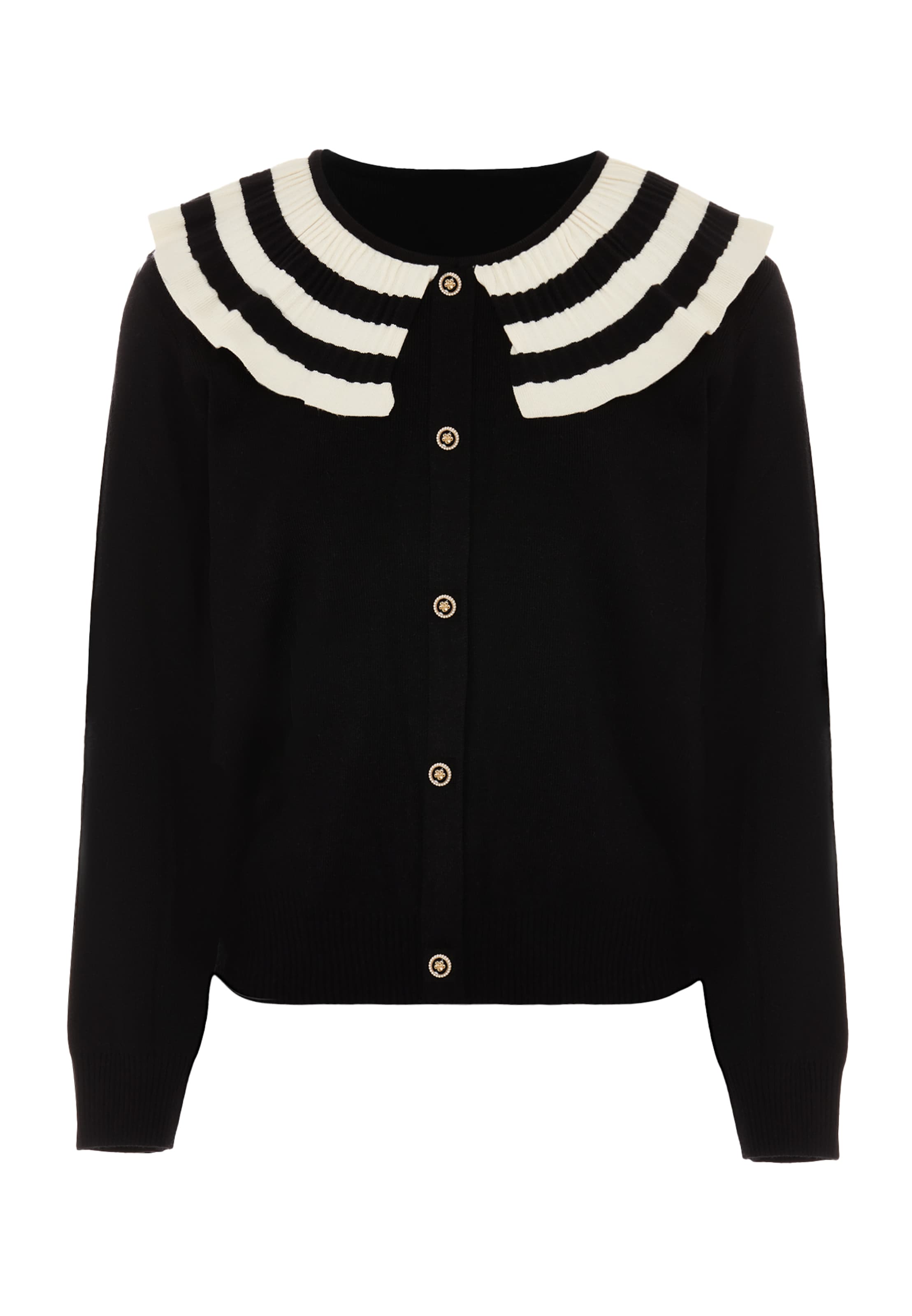 NAEMI Strickjacke in Schwarz: Vorderseite