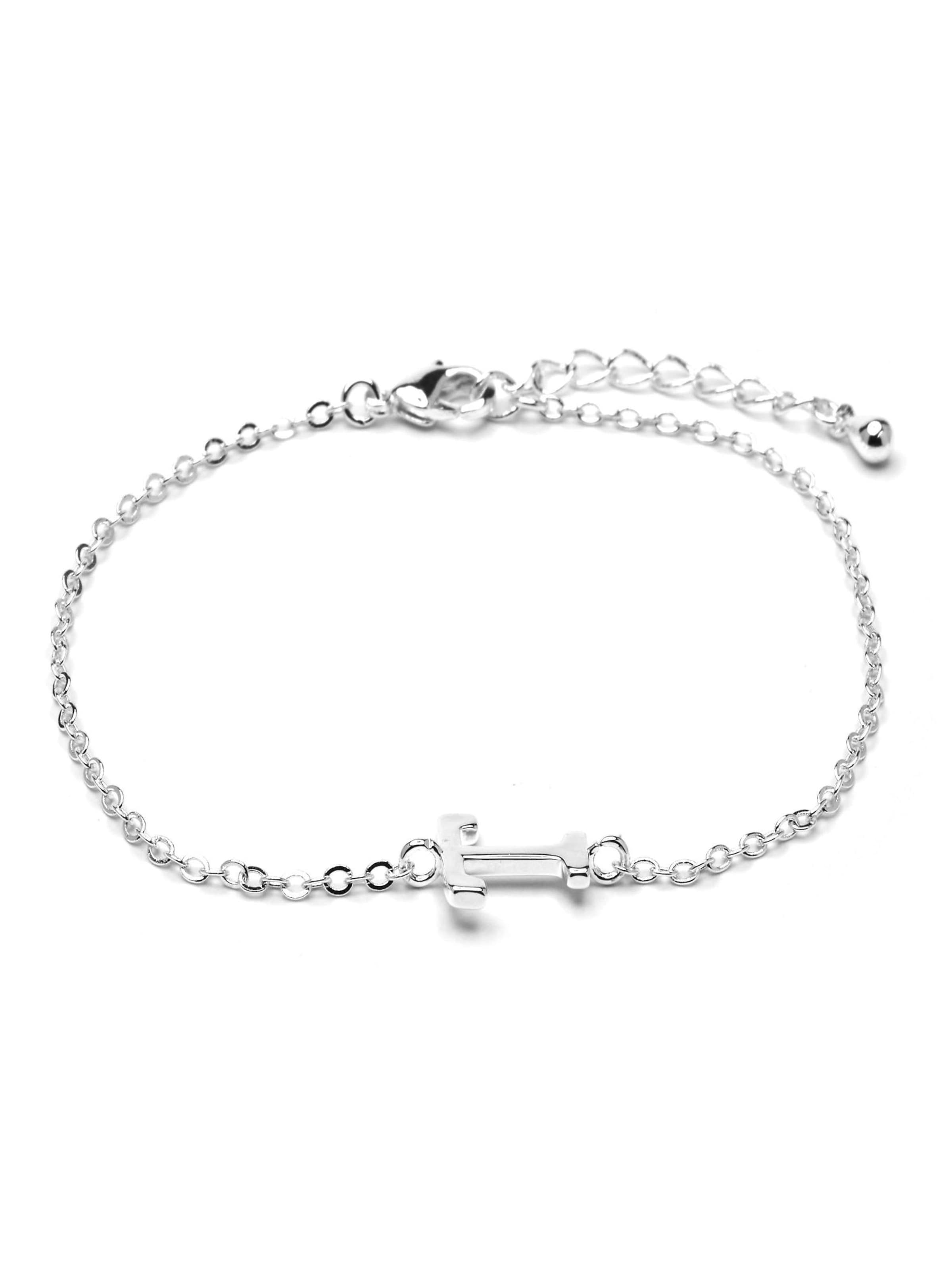 Luxenter Armband 'Alphabet T'‌‌‌‌‌‌ in Silber: Vorderseite