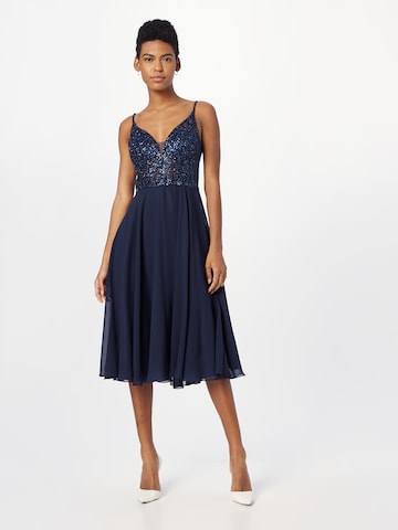 Robe de cocktail SWING en bleu : devant