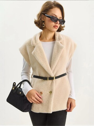 Gilet Bianco Lucci en beige : devant