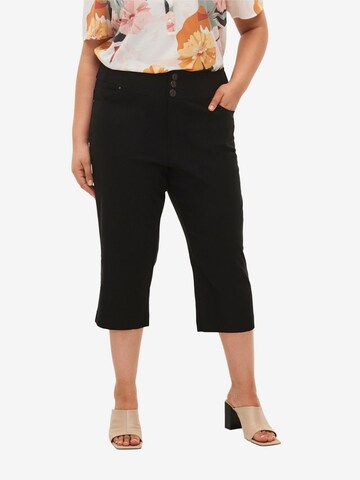 Regular Pantalon 'JEVA' Zizzi en noir : devant