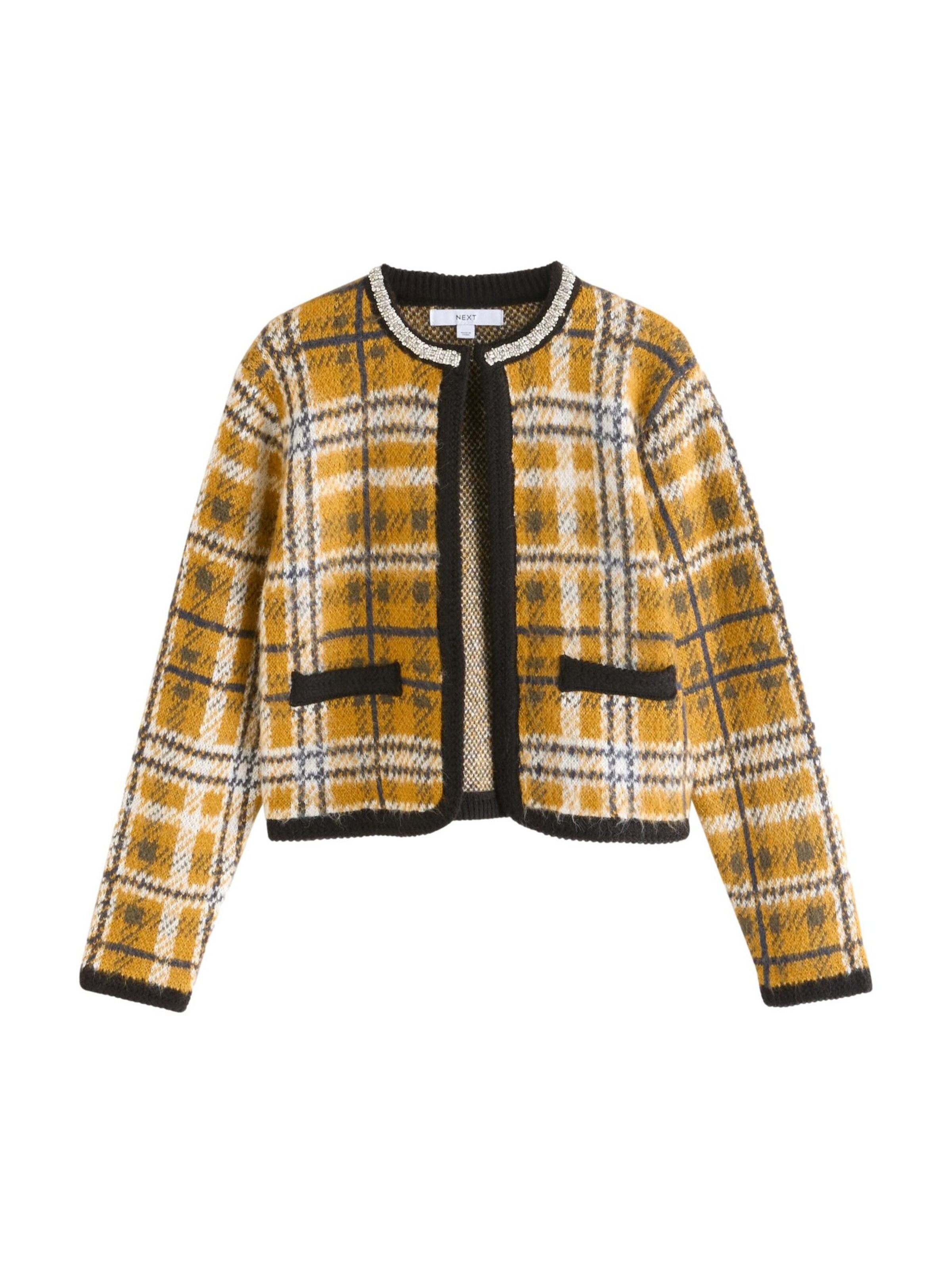 Geacă tricotată de la Next pe galben: față